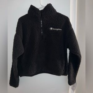 Fuzzy Black Champion Sweater Sweatshirt